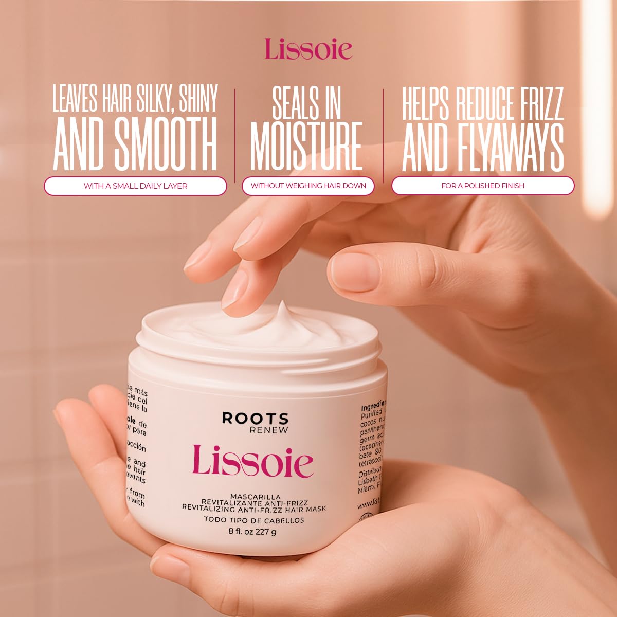 Anti-Frizz Hair Mask for Dry & Damaged Hair 8oz