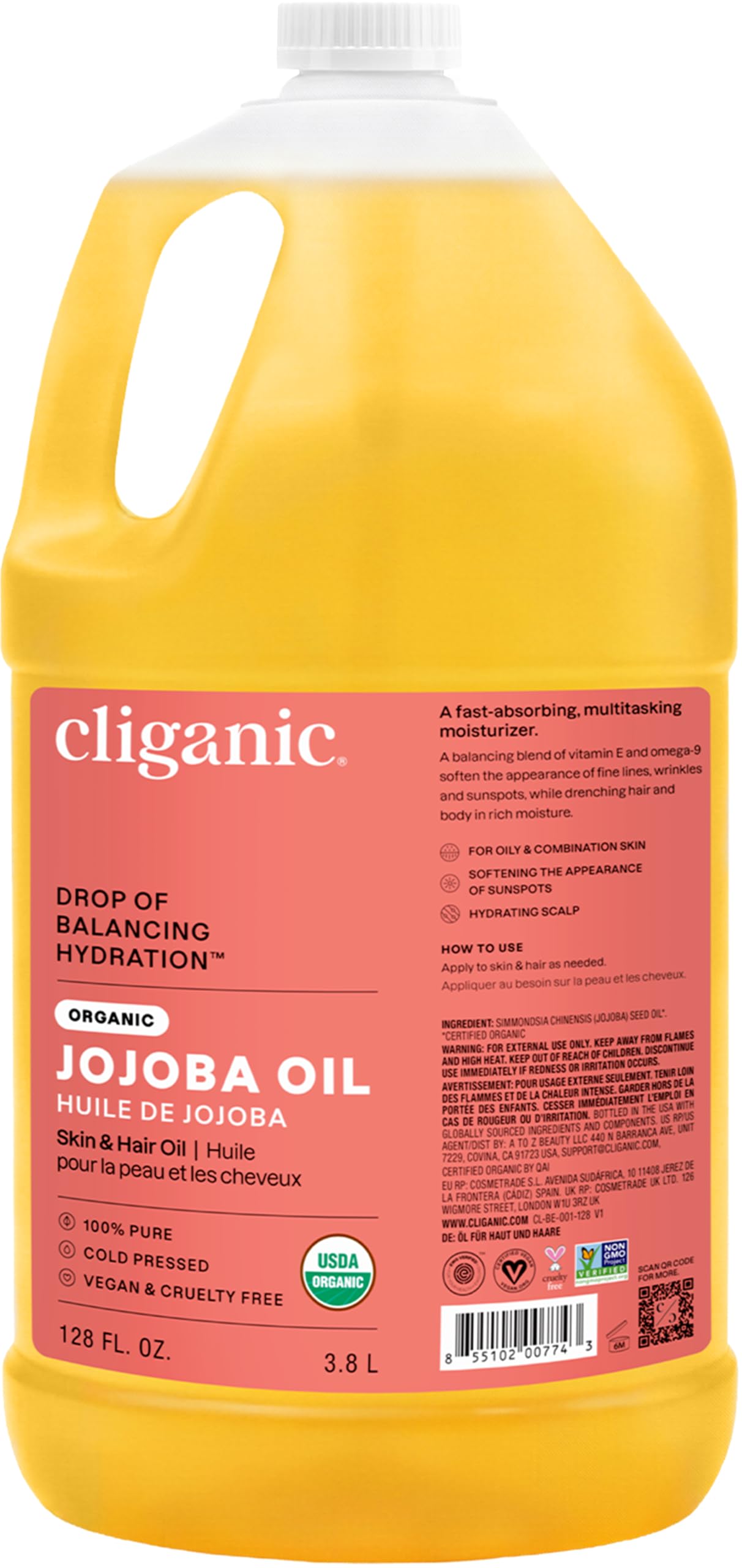 Organic Jojoba Oil Jug
